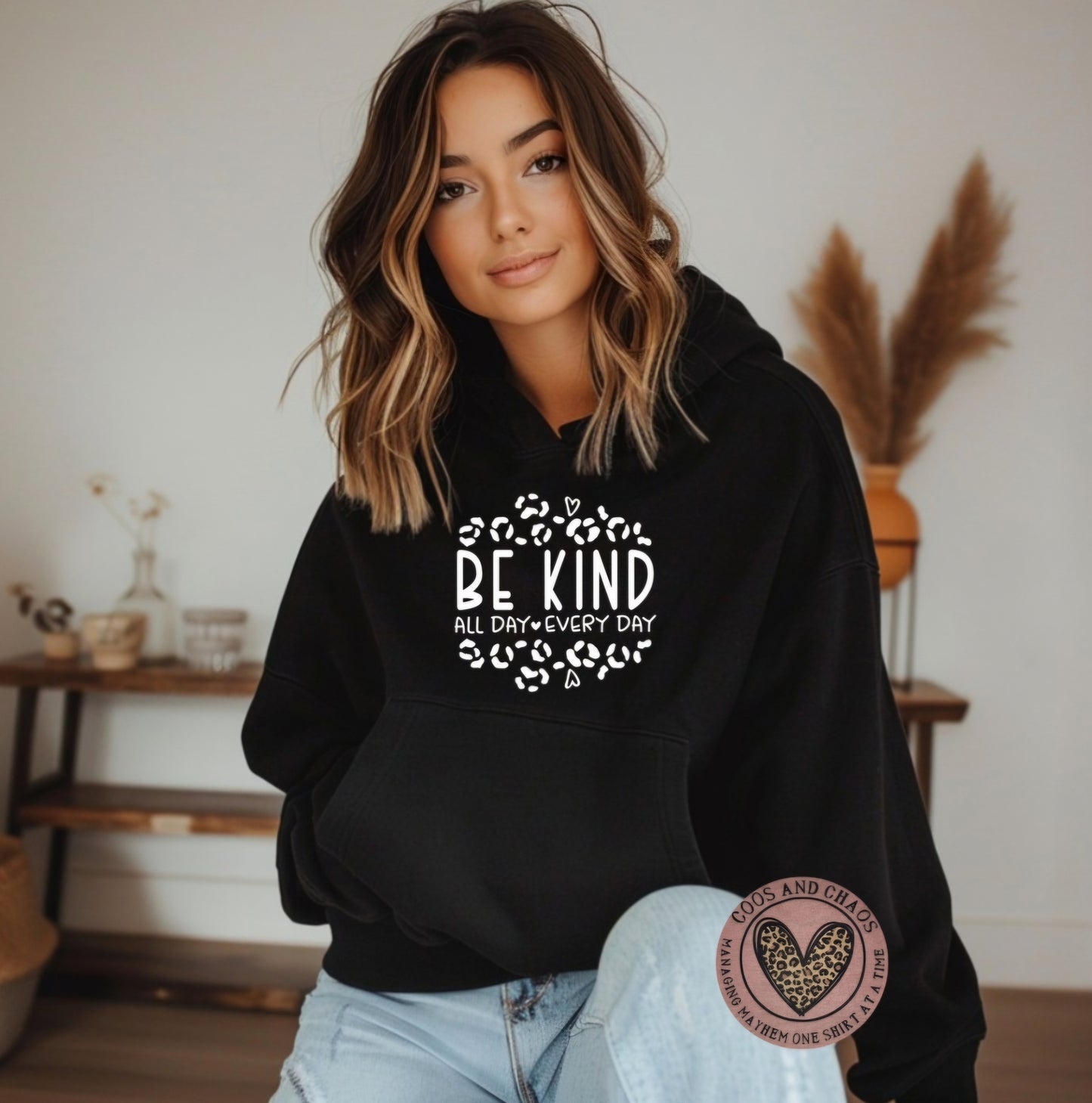Be Kind Leopard Hoodie