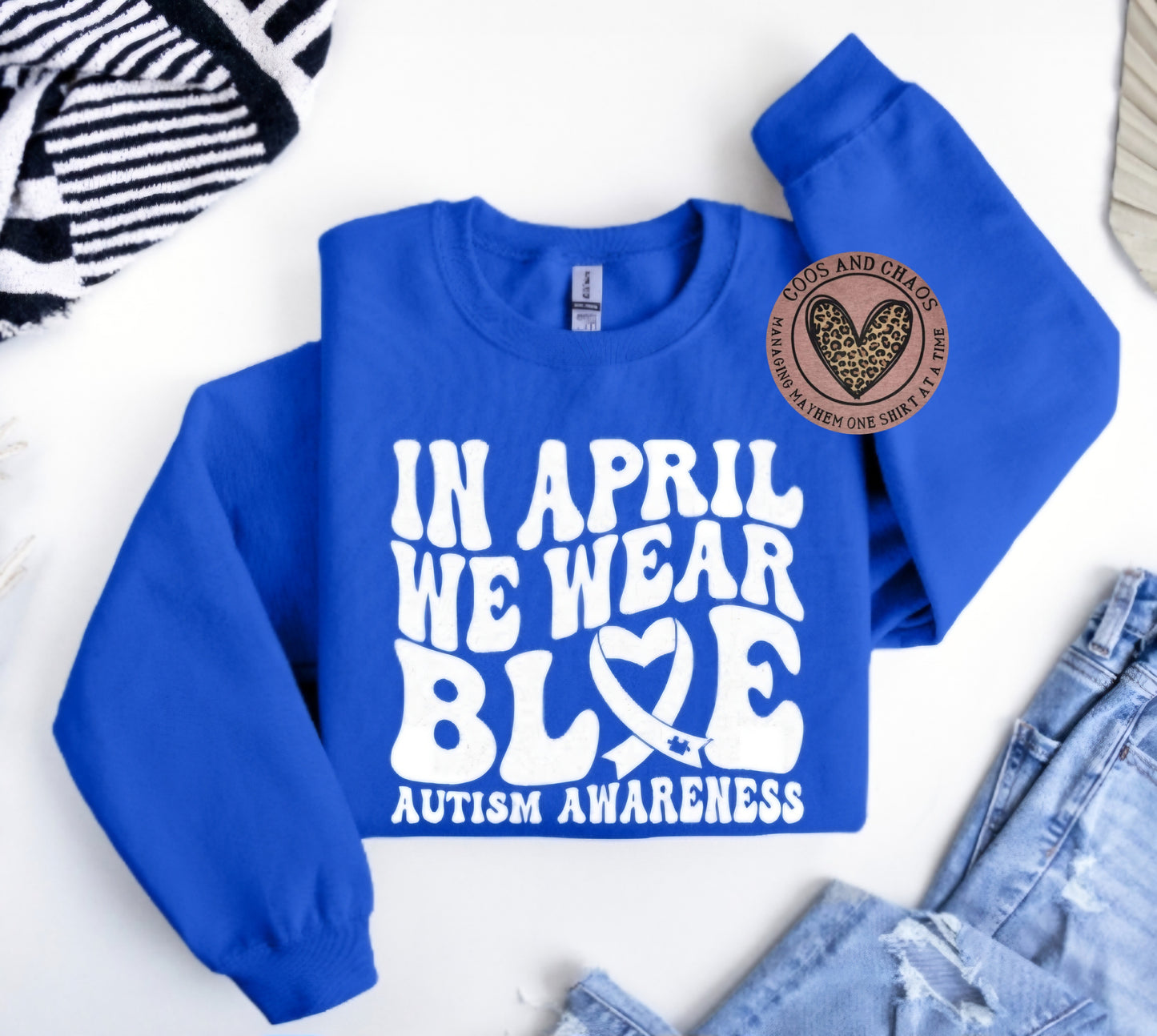 Autism HEART ribbon-Sweatshirt