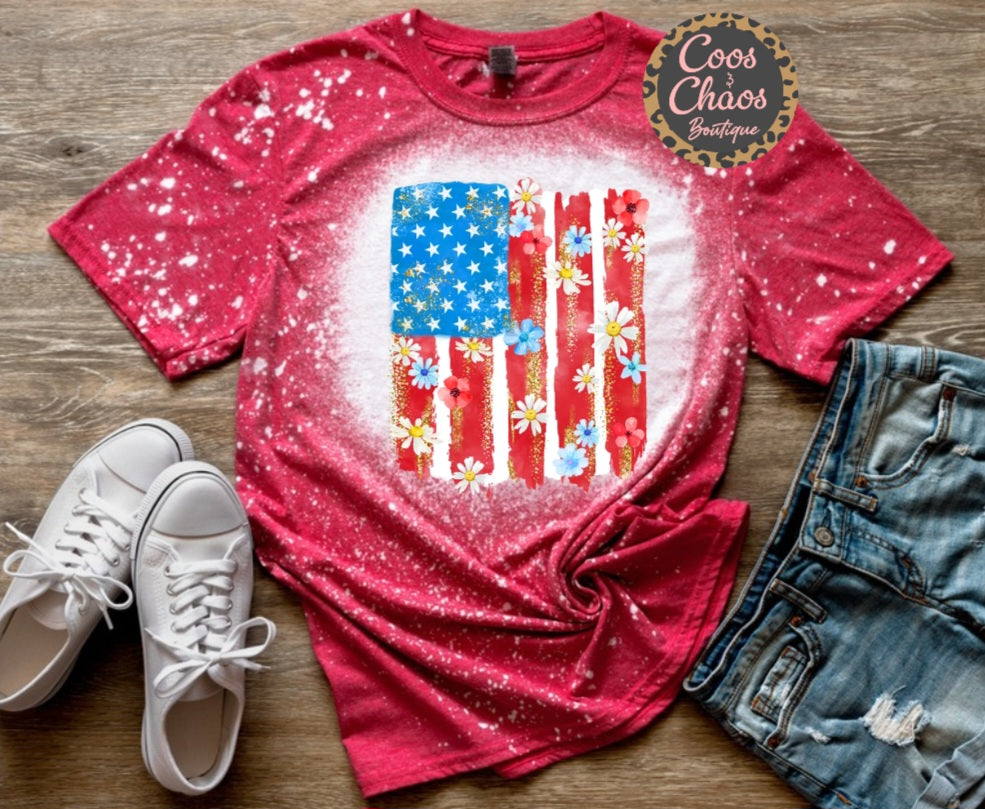 Flag Flowers-Tee