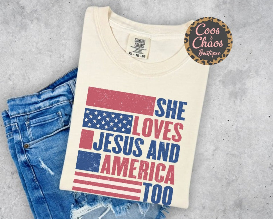 Loves Jesus & America-Tee