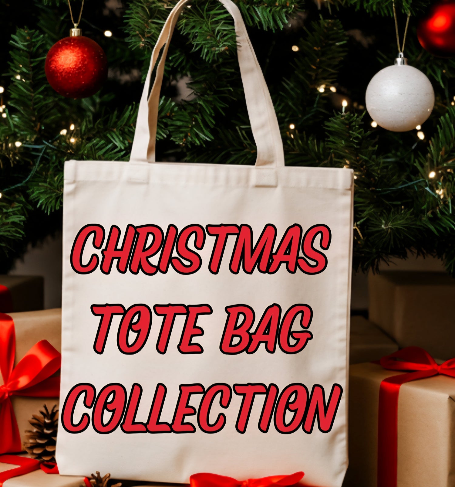 CHRISTMAS TOTE BAGS (CANVAS)