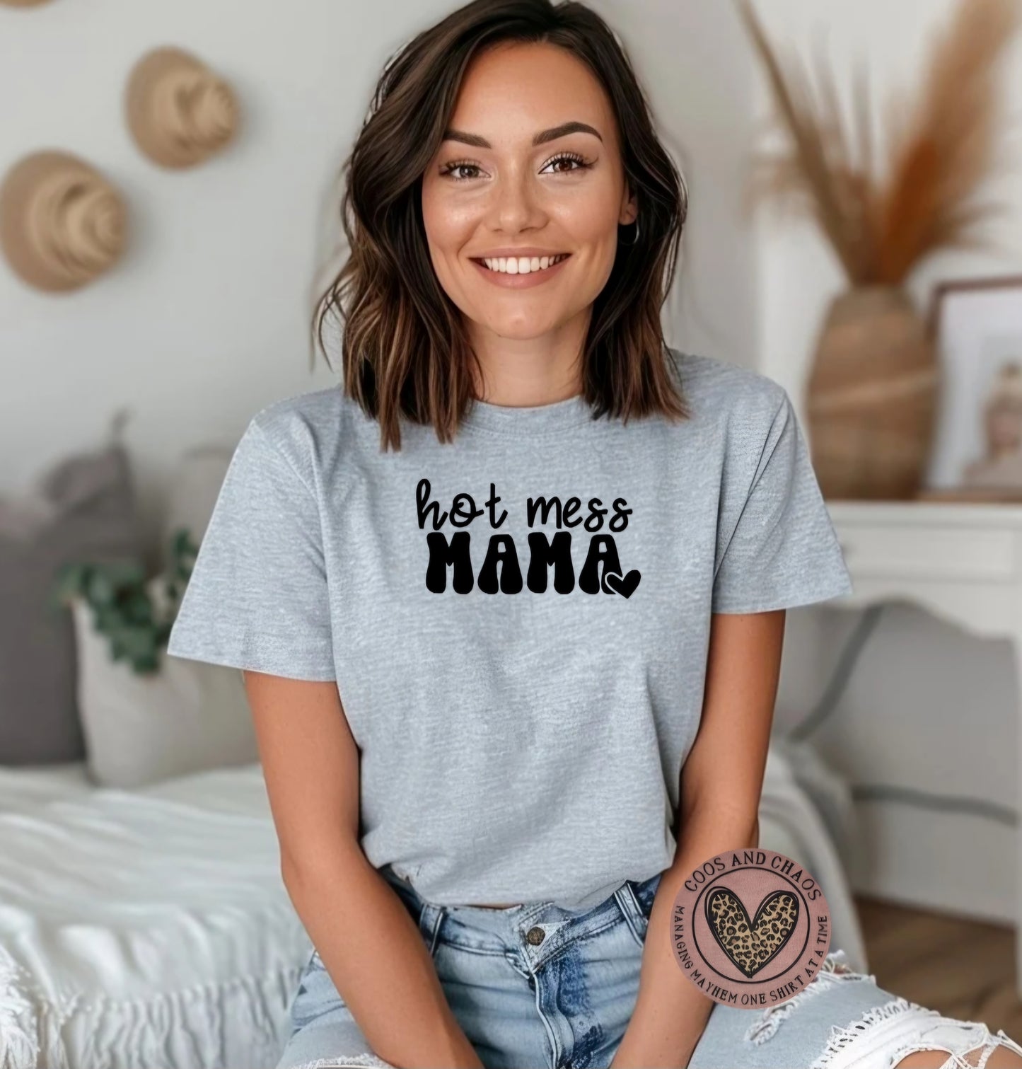 GLITTER Hot Mess Mama Tee
