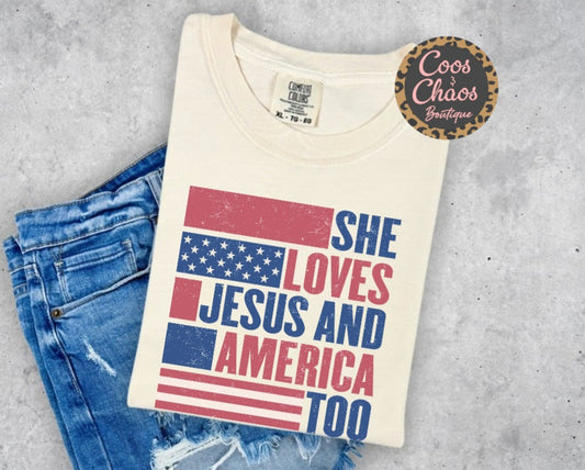 Loves Jesus & America-Tee