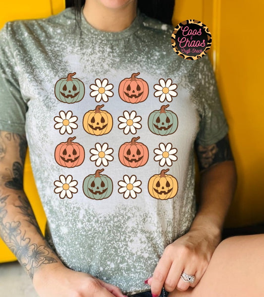 Colorful Pumpkins-Bleached/Basic Tee