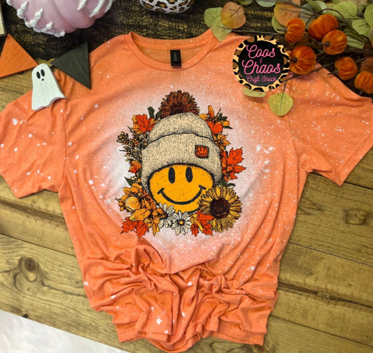 Floral Smiley-Bleached/Basic Tee