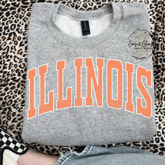 Illinois(ORANGE)-Tee/Sweatshirt