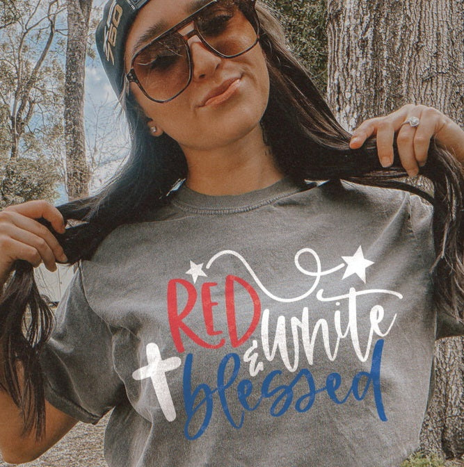 Red,White & Blessed-Tee