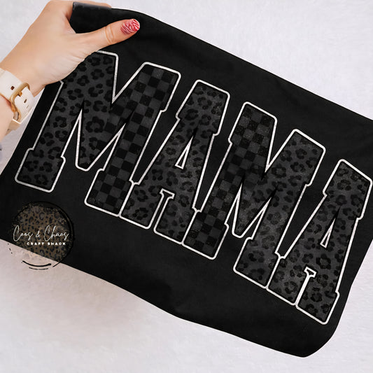 LeopMamaBlk-Tee/Sweatshirt